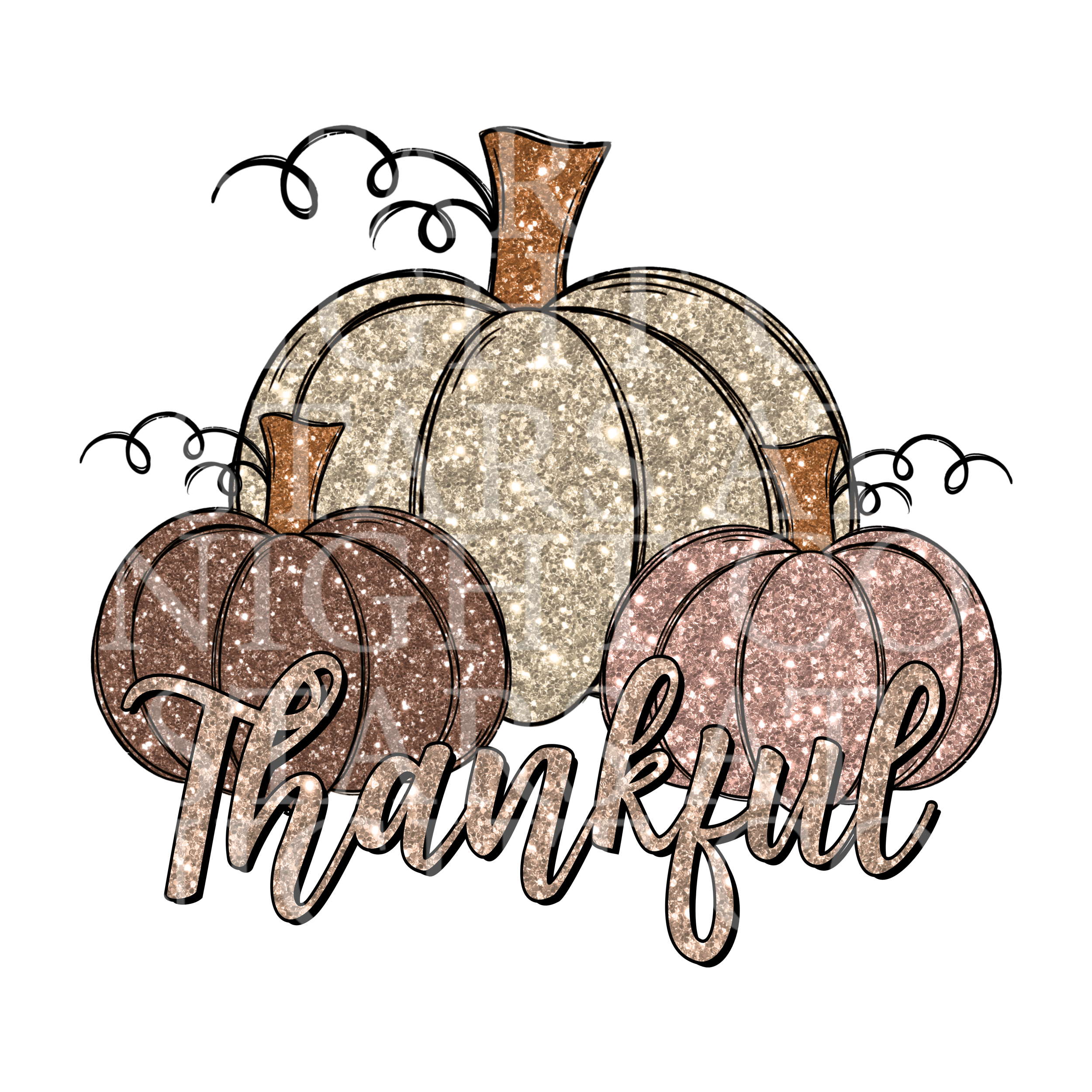 Thankful Glitter Pumpkins Without Aztec