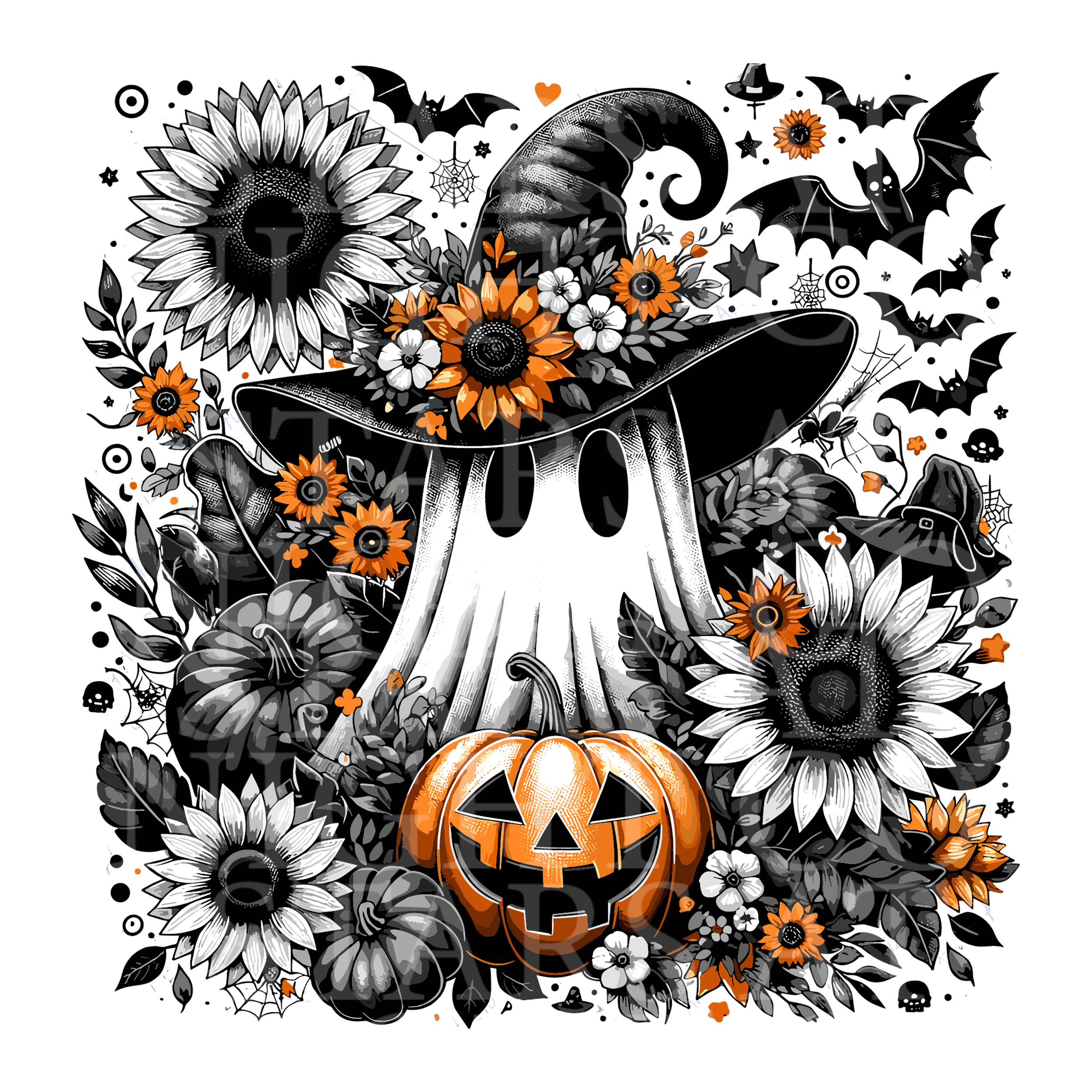 Black And White Ghost Witch
