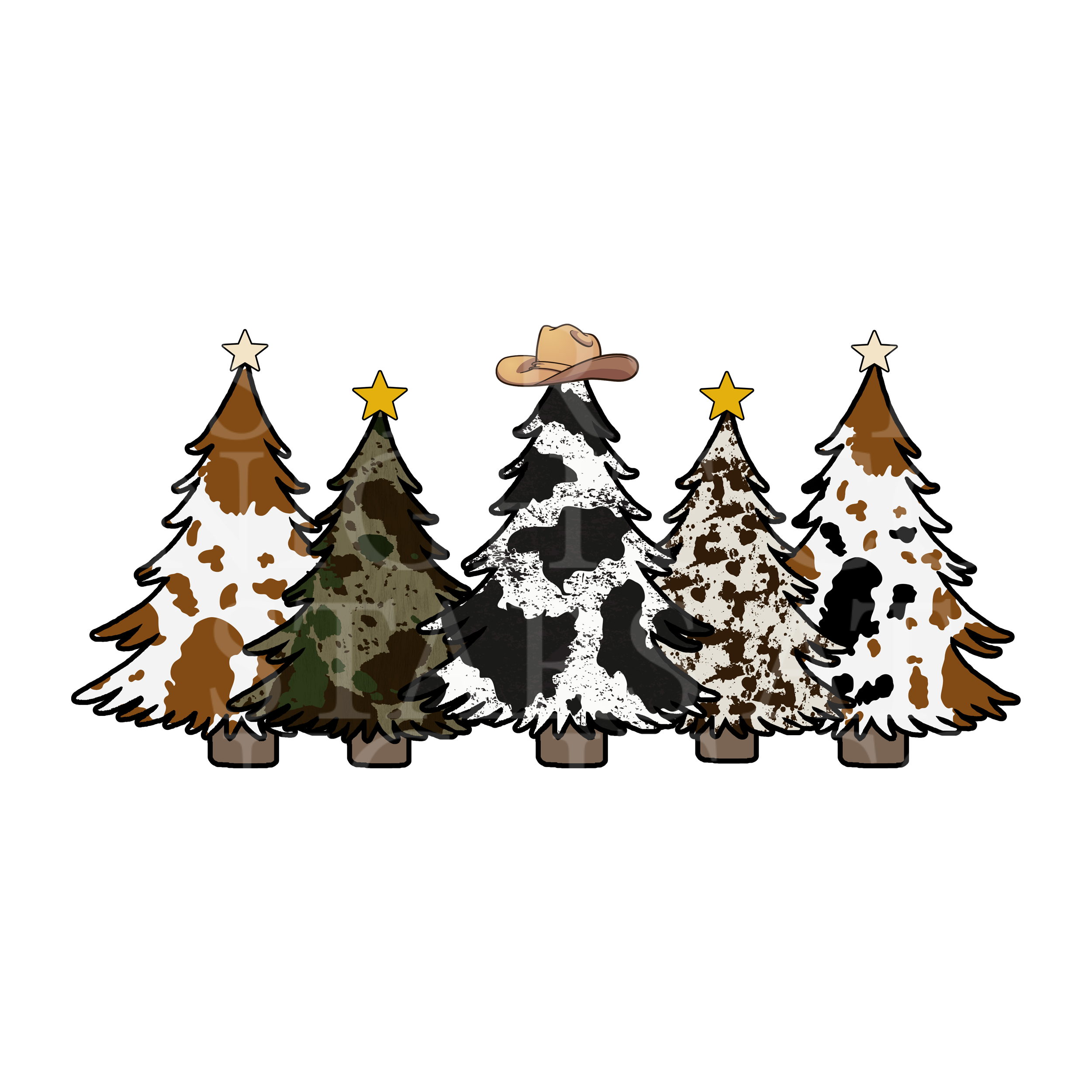 Cow Hide Christmas Tree