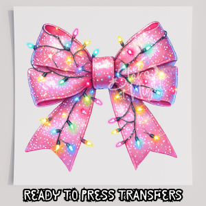 Faux Glitter Pink Bow Lights