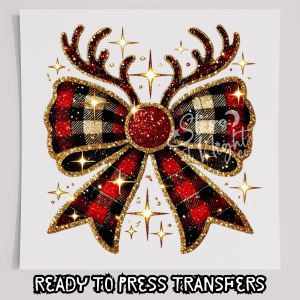 Faux Glitter Rudolph Bow