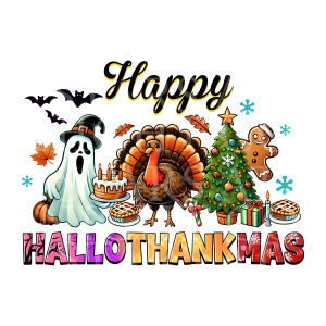 Happy Hallowthanksmas Ghost Turkey Tree