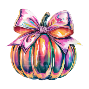 Holographic Pumpkin With Bow