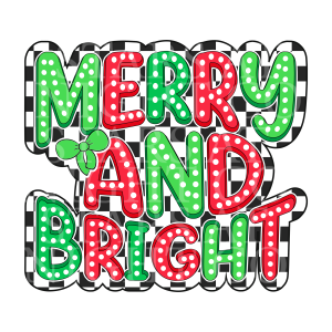Merry And Bright Red And Green Checkered