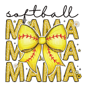Softball Mama Bow Dots