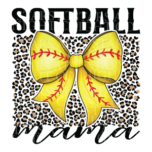 Softball Mama Bow Leopard