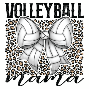 Volleyball Mama Bow Leopard