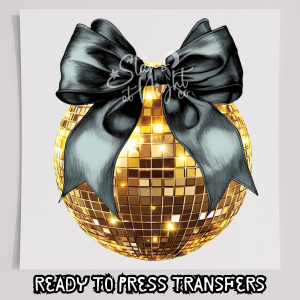 Disco Ball Gold With Bow
