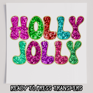 Faux Sequin Holly Jolly 2