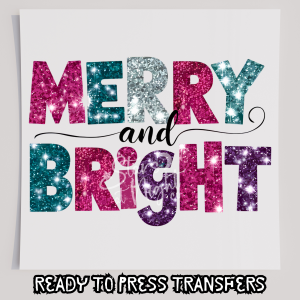 Faux Sequin Merry And Bright 2
