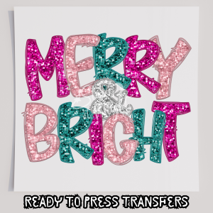 Faux Sequin Merry And Bright 3