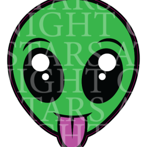 Alien Face Charm Size Decal White Gloss Vinyl