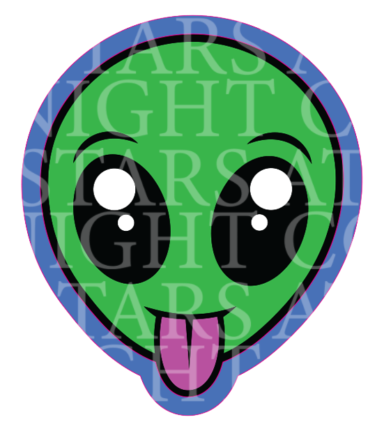 Alien Face Acrylic/Decal Combo