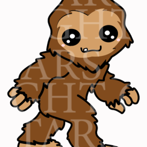 Bigfoot Charm Size Decal White Gloss Vinyl