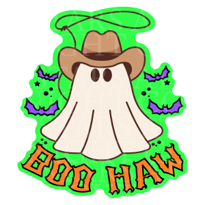 Boo Haw Ghost Charm Size Decal White Gloss Vinyl