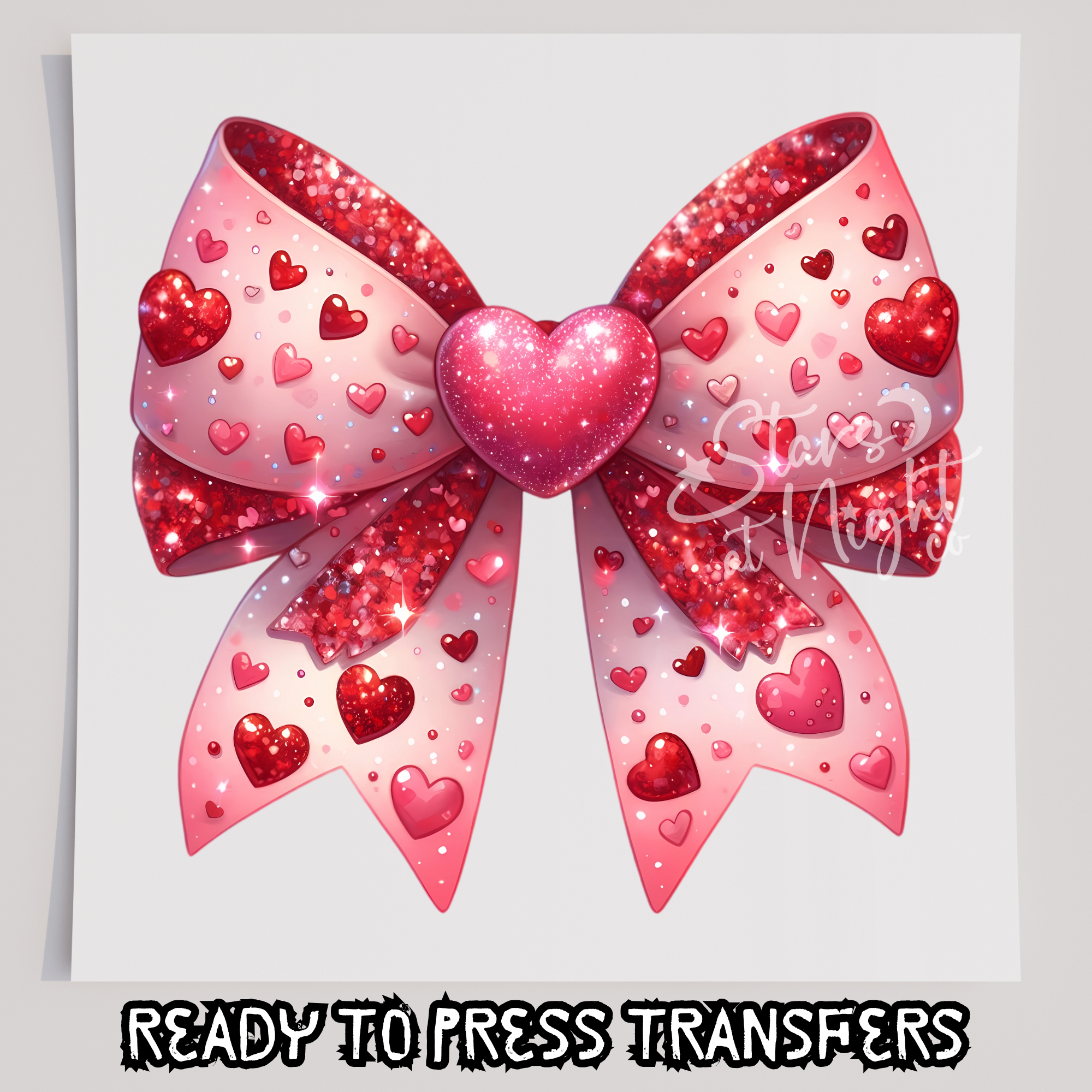 Faux Glitter Pink Valentines Bow