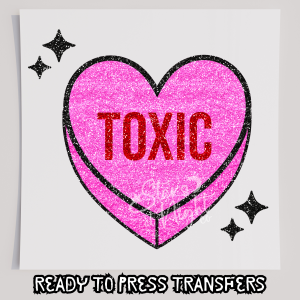 Faux Glitter Toxic Heart