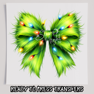 Faux Green Furry Bow