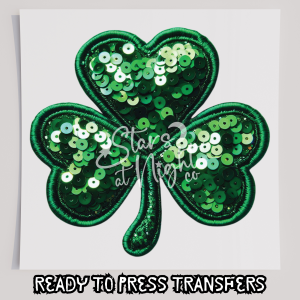 Faux Sequin Embroidered Shamrock