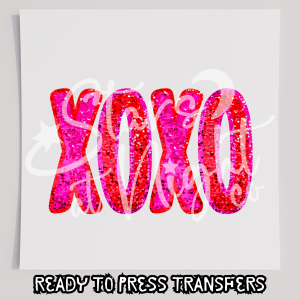 Faux Sequin Pink And Red XoXo