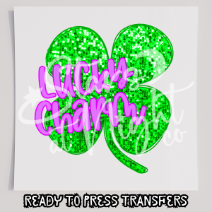 Faux Sequin Purple Lucky Charm