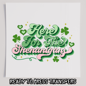 Here For The Shenanigans Pink Distressed