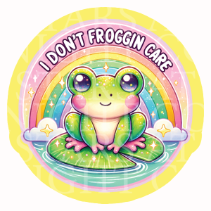 I Dont Froggin Care Acrylic Decal Combo