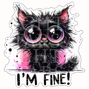Im Fine Cat Charm Size Decal White Gloss Vinyl