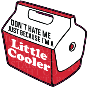Little Cooler Charm Size Decal White Gloss Vinyl