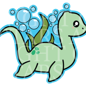 Lochness Monster Charm Size Decal White Gloss Vinyl