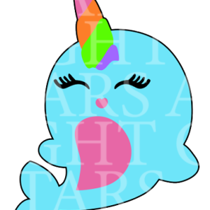 Narwhal Charm Size Decal White Gloss Vinyl