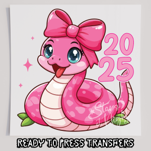 New Year Pink Snake With Bow