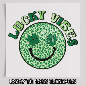 Lucky Vibes Smiley Face Distressed