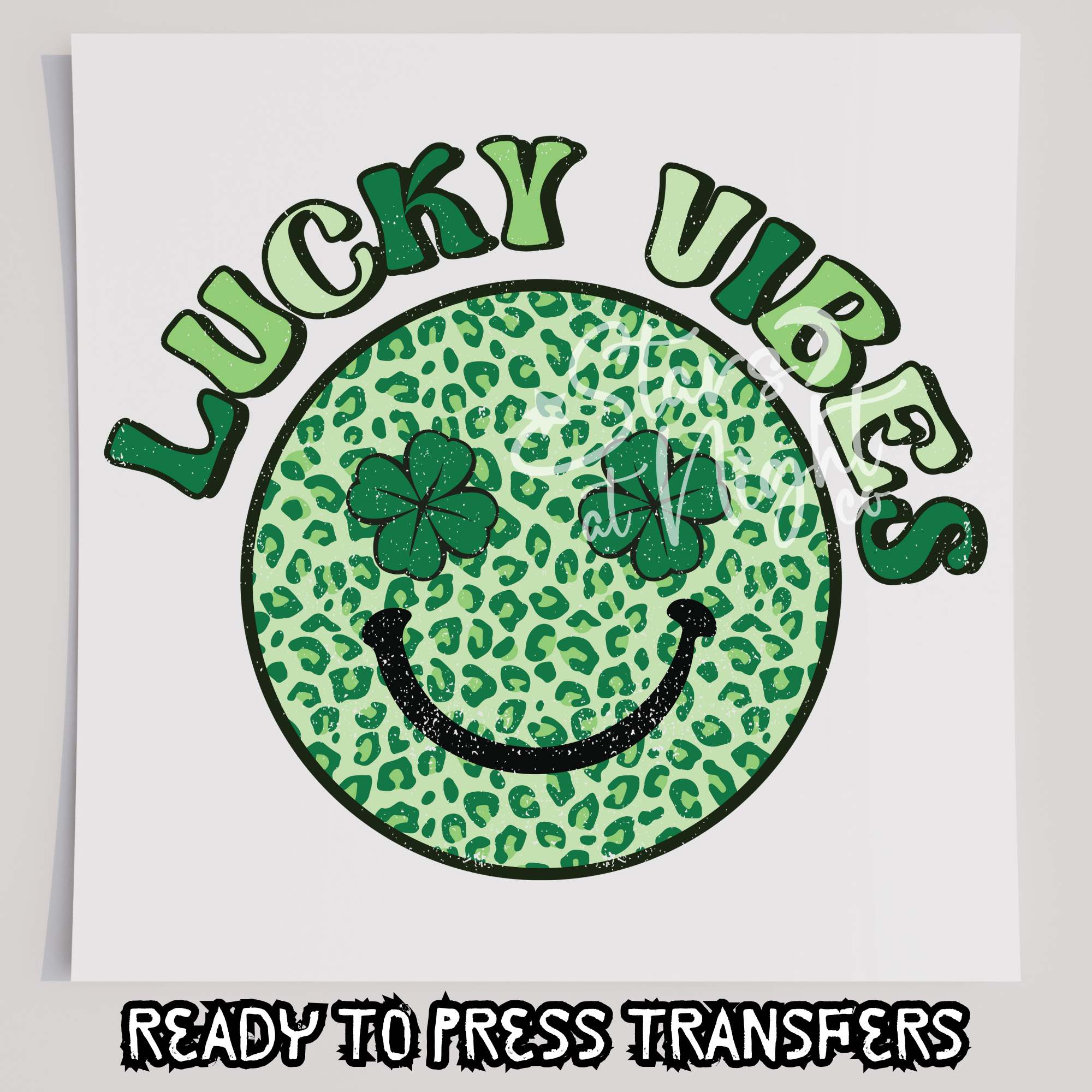 Lucky Vibes Smiley Face Distressed