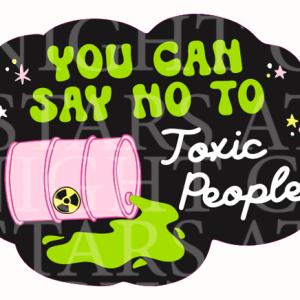 Toxic People Charm Size Decal White Gloss Vinyl