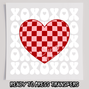 White Xo Red Checkered Heart