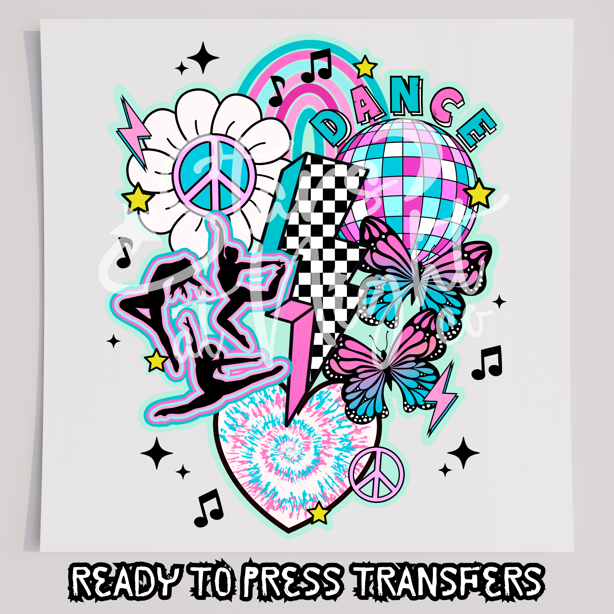 Dance Collage Pink And Teal