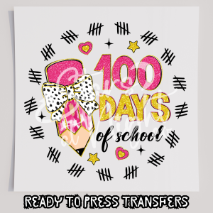 Faux Glitter 100 Days Of School Tik Marks