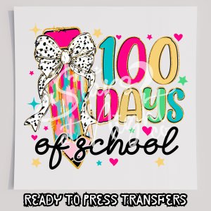 Faux Glitter 100 Days of School Brush Stroke Pencil