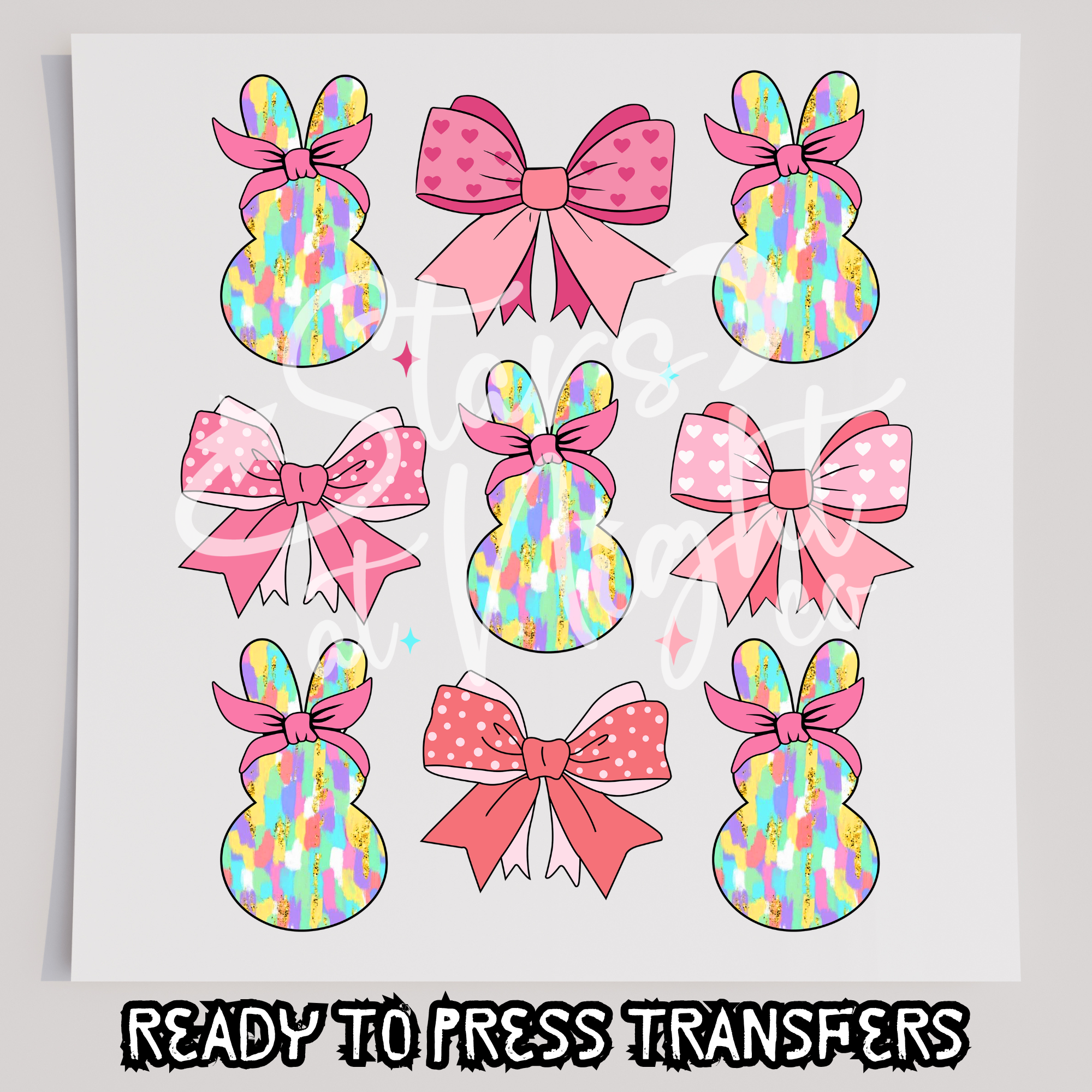 Faux Glitter Bunnys And Bows