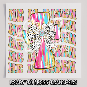Faux Glitter He Is Risen Stacked