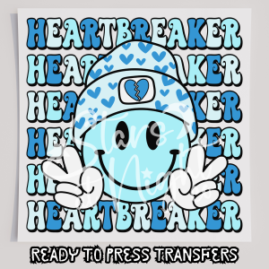 Heart Breaker Smiley Stacked Blue