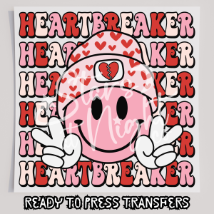 Heart Breaker Smiley Stacked Red