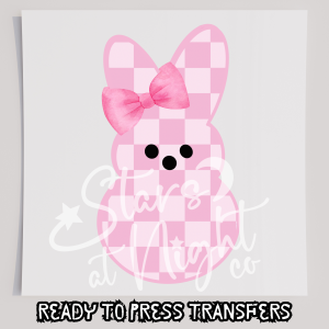 Pink Checkered Peep With Bow