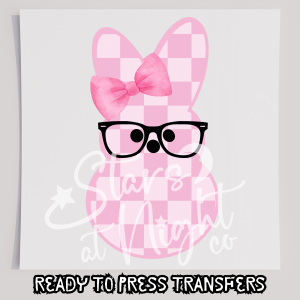 Pink Checkered Peep With Glasses