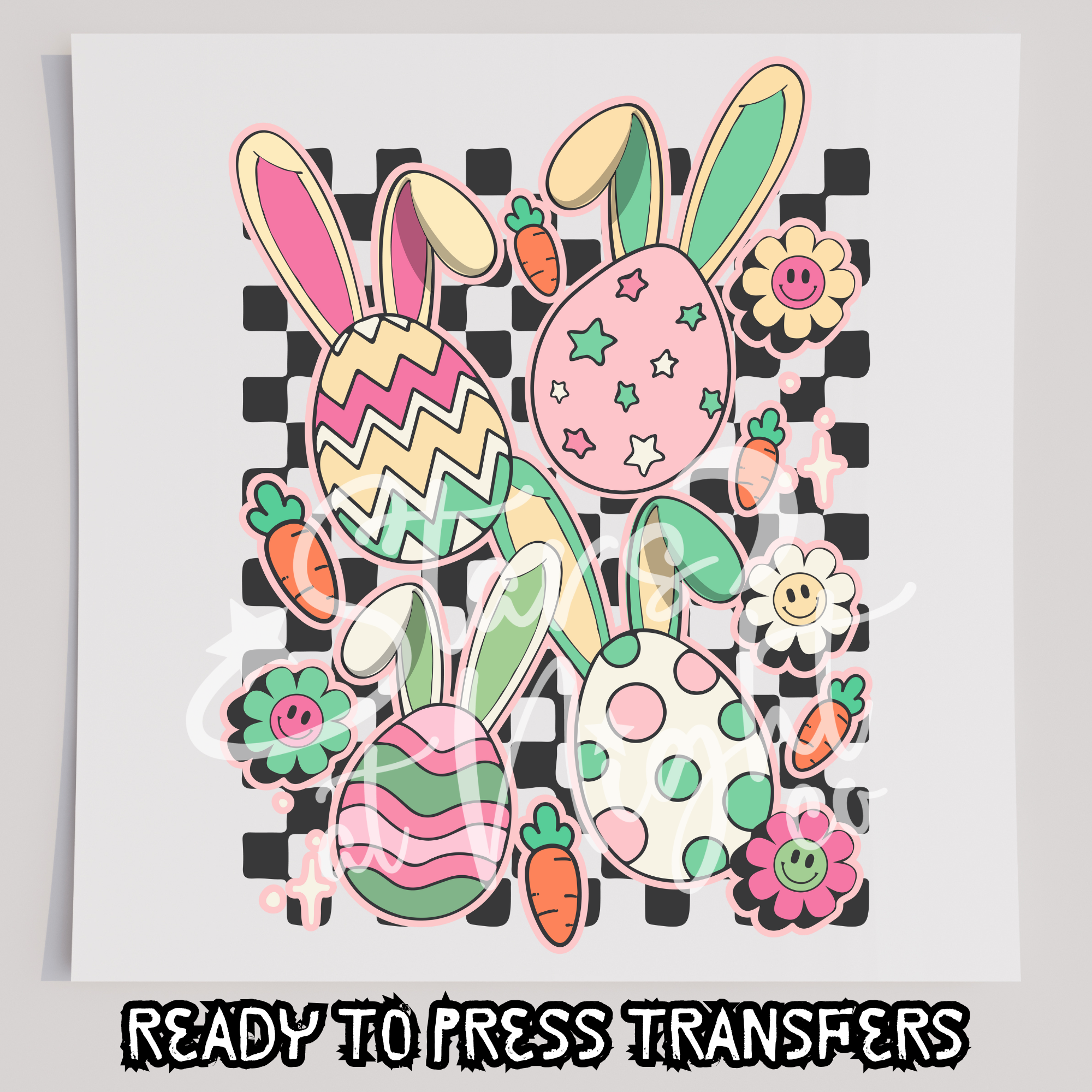 Retro Easter Eggs With Ears