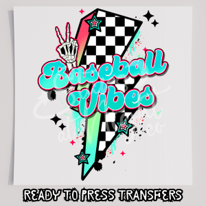 Baseball Vibes Lightning Bolt