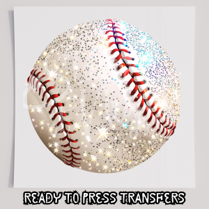 Faux Glitter Baseball