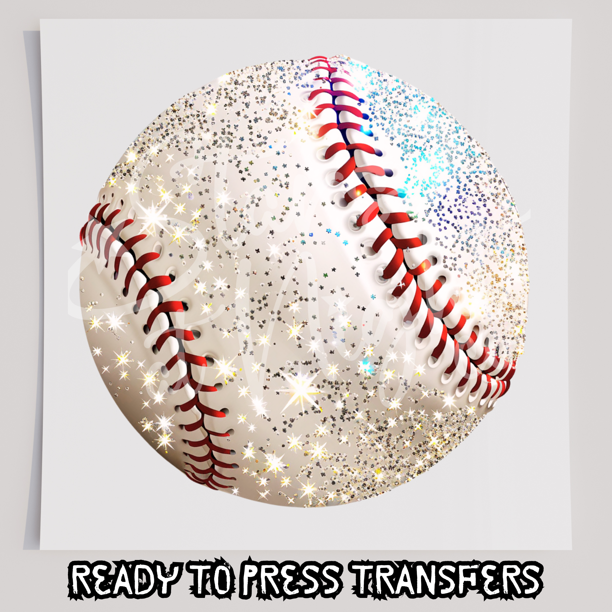 Faux Glitter Baseball