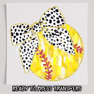 Faux Glitter Coquette Softball